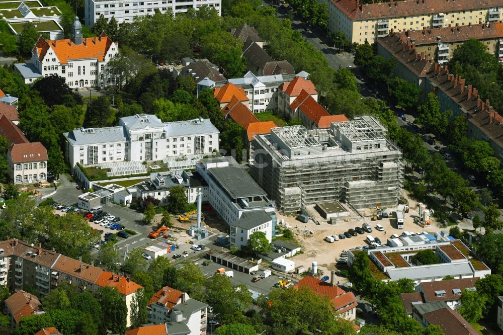Luftaufnahme Berlin - Baustelle für einen Erweiterungs- Neubau auf dem Klinikgelände des Krankenhauses Vivantes Auguste-Viktoria-Klinikum im Ortsteil Schöneberg in Berlin, Deutschland