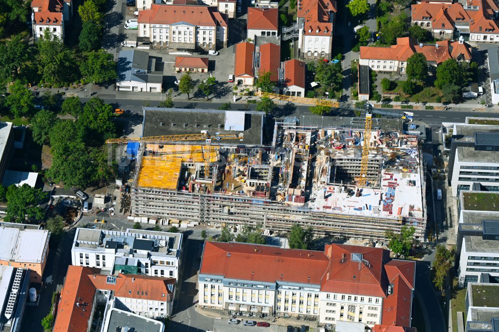 Dresden von oben - Baustelle für einen Erweiterungs- Neubau auf dem Klinikgelände des Krankenhauses ZSG - Zentrum für Seelische Gesundheit in Dresden im Bundesland Sachsen, Deutschland