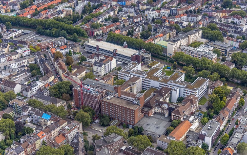 Luftbild Dortmund - Baustelle für einen Erweiterungs- Neubau auf dem Klinikgelände der Städtischen Kliniken in Dortmund im Bundesland Nordrhein-Westfalen, Deutschland