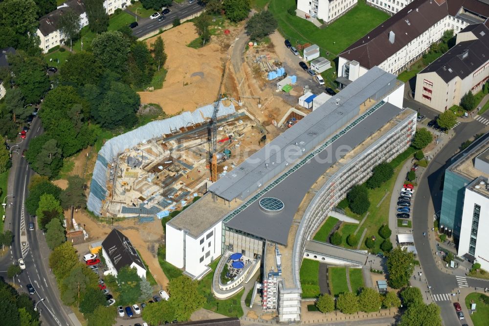 Luftaufnahme Bonn - Baustelle für einen Erweiterungs- Neubau auf dem Klinikgelände des Universitätsklinikum Bonn in Bonn im Bundesland Nordrhein-Westfalen, Deutschland