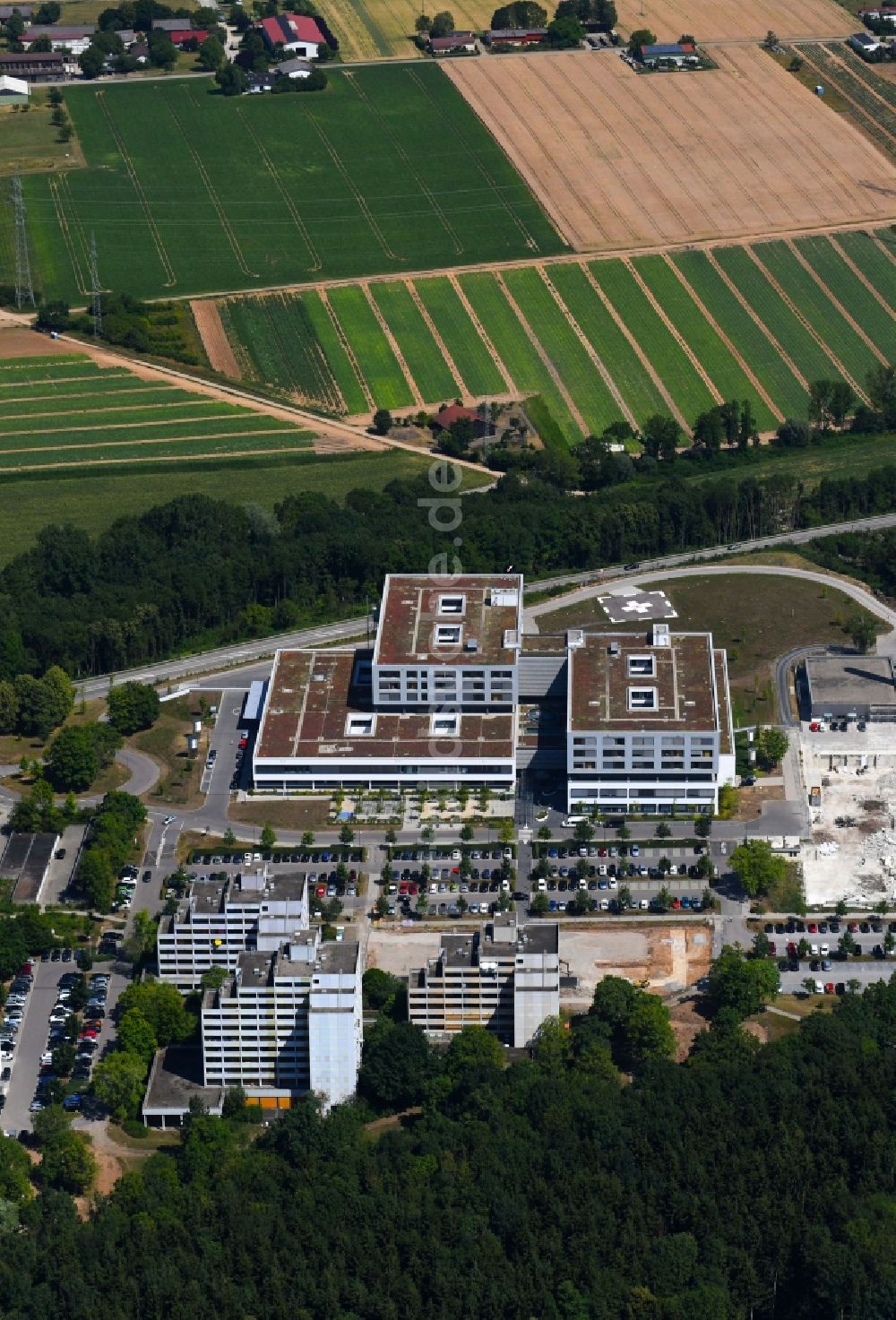 Luftbild Bad Friedrichshall - Baustelle für einen Erweiterungs- Neubau Klinikum am Plattenwald in Bad Friedrichshall im Bundesland Baden-Württemberg, Deutschland