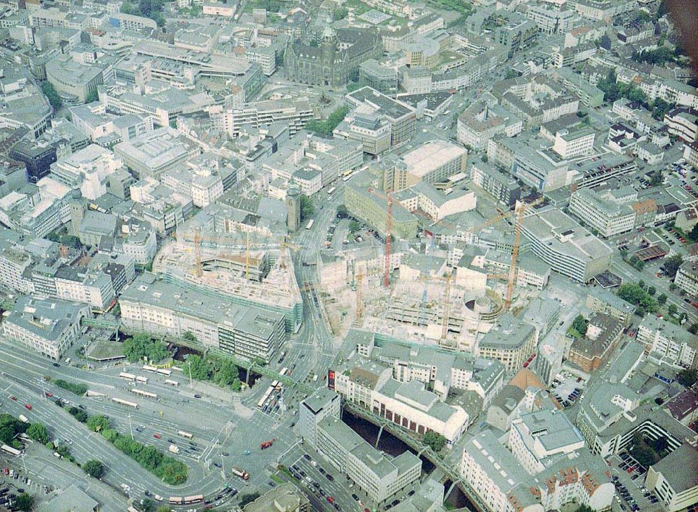 Luftaufnahme Wuppertal - Baustelle der Einkaufszentrum City Arkaden der ECE GmbH in Wuppertal.