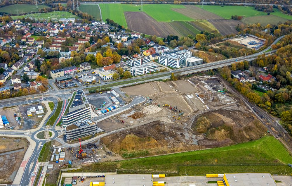 Bochum aus der Vogelperspektive: Baustelle im Entwicklungsgebiet MARK 517 in Bochum im Bundesland Nordrhein-Westfalen, Deutschland