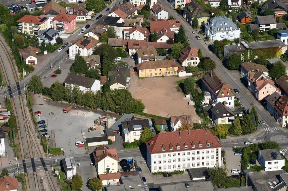 Luftbild Schopfheim - Baustelle mit Erschließungs - und Aufschüttungs- Arbeiten im Bereich Bebauungsplan Kohlegässlein in Schopfheim im Bundesland Baden-Württemberg, Deutschland