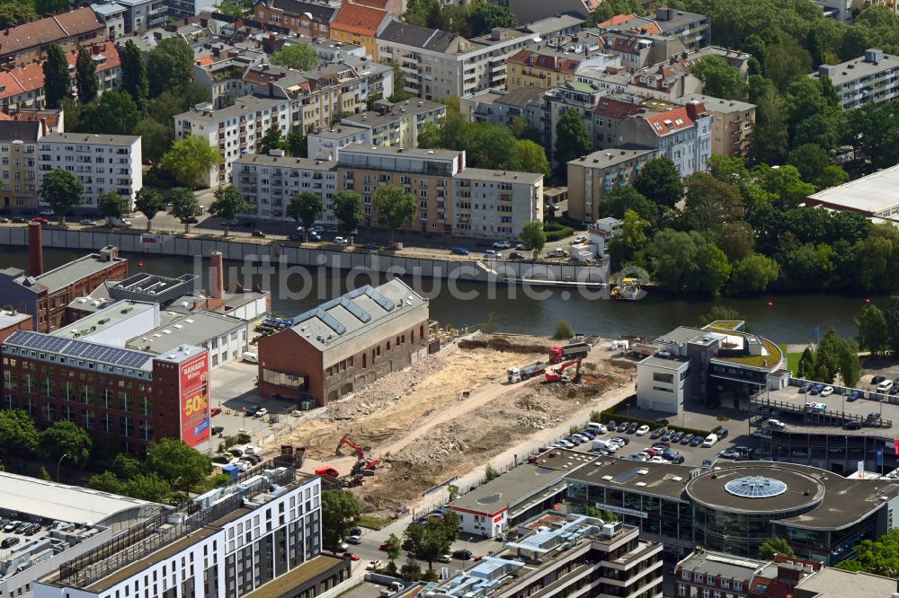 Berlin von oben - Baustelle mit Erschließungs - und Aufschüttungs- Arbeiten an der Franklinstraße in Berlin, Deutschland
