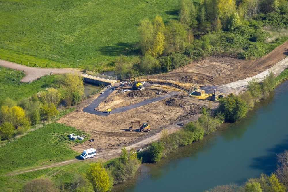 Luftbild Hamm - Baustelle mit Erschließungs - und Aufschüttungs- Arbeiten am Jupp-Eickhoff-Weg in Hamm im Bundesland Nordrhein-Westfalen, Deutschland