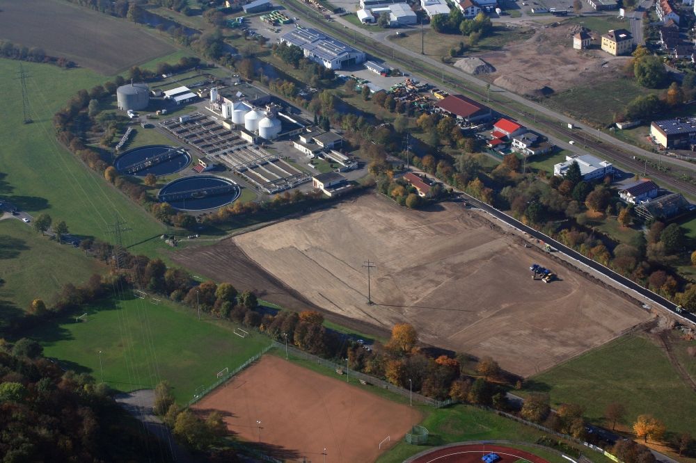 Luftbild Steinen - Baustelle mit Erschließungs - und Aufschüttungs- Arbeiten für neues Gewerbegebiet in Steinen im Bundesland Baden-Württemberg