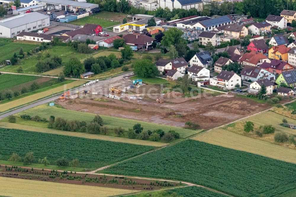 Luftbild Altdorf - Baustelle mit Erschließungs - und Aufschüttungs- Arbeiten Orschweierer Straße in Altdorf im Bundesland Baden-Württemberg, Deutschland