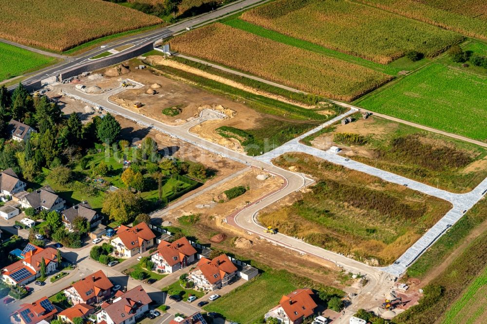 Luftbild Orschweier - Baustelle mit Erschließungs - und Aufschüttungs- Arbeiten Wohngebiet in Orschweier im Bundesland Baden-Württemberg, Deutschland