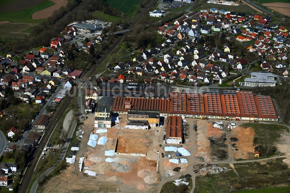 Luftbild Mainleus - Baustelle mit Erschließungs-, Grundierungs- und Erdarbeiten mit Aufschüttungen in Mainleus im Bundesland Bayern, Deutschland