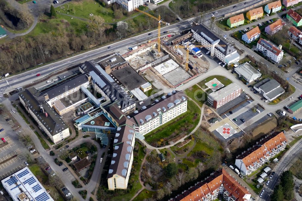 Göttingen von oben - Baustelle Evangelisches Krankenhaus Göttingen-Weende im Ortsteil Weende in Göttingen im Bundesland Niedersachsen, Deutschland
