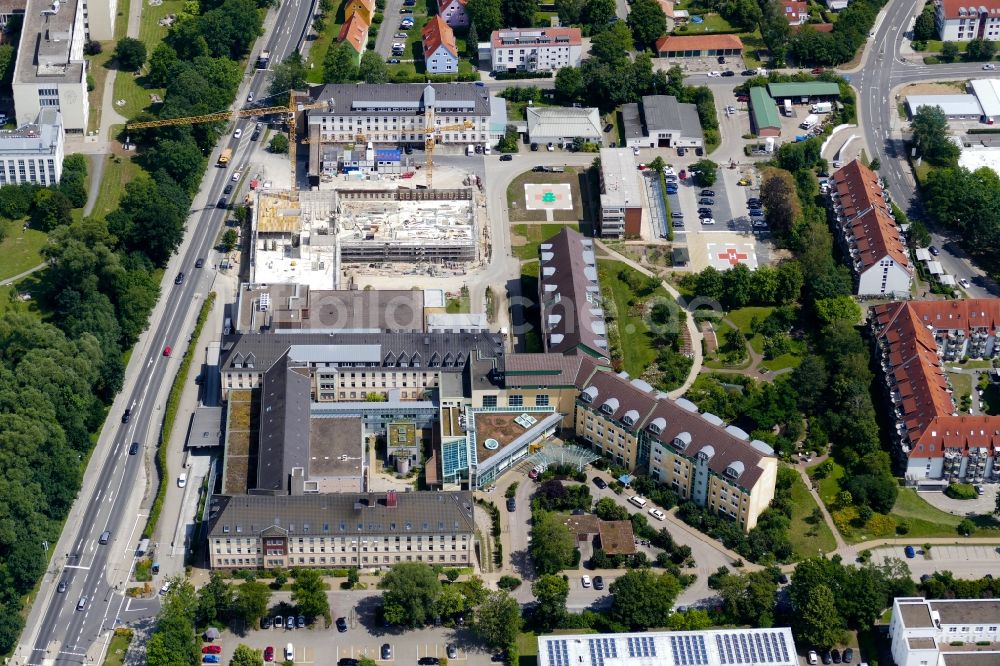 Luftaufnahme Göttingen - Baustelle Evangelisches Krankenhaus Göttingen-Weende im Ortsteil Weende in Göttingen im Bundesland Niedersachsen, Deutschland