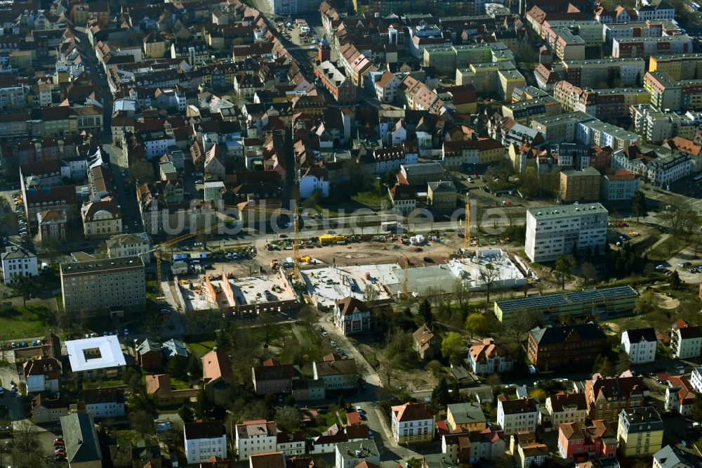 Luftaufnahme Gotha - Baustelle eines Fachmarktcenters zwischen Garten- und Moßlerstraße in Gotha im Bundesland Thüringen, Deutschland