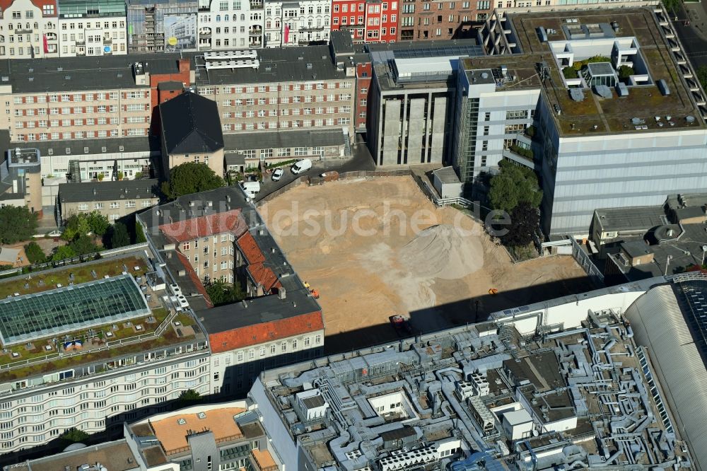 Luftbild Berlin - Baustelle des Geschäftshauses Passauer Straße im Ortsteil Schöneberg in Berlin, Deutschland