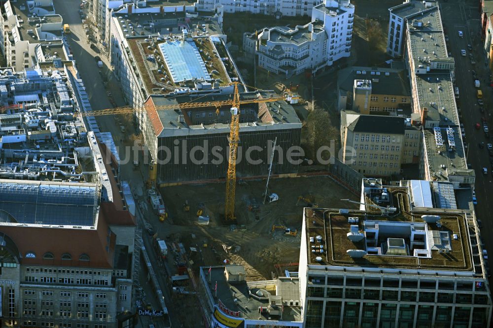 Luftaufnahme Berlin - Baustelle des Geschäftshauses Passauer Straße im Ortsteil Schöneberg in Berlin, Deutschland