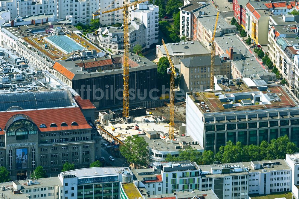 Berlin aus der Vogelperspektive: Baustelle des Geschäftshauses Passauer Straße im Ortsteil Schöneberg in Berlin, Deutschland