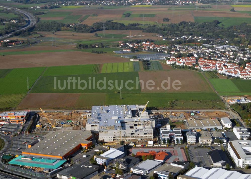 Luftaufnahme Frankfurt / Nieder-Eschbach - Baustelle im Gewerbegebiet