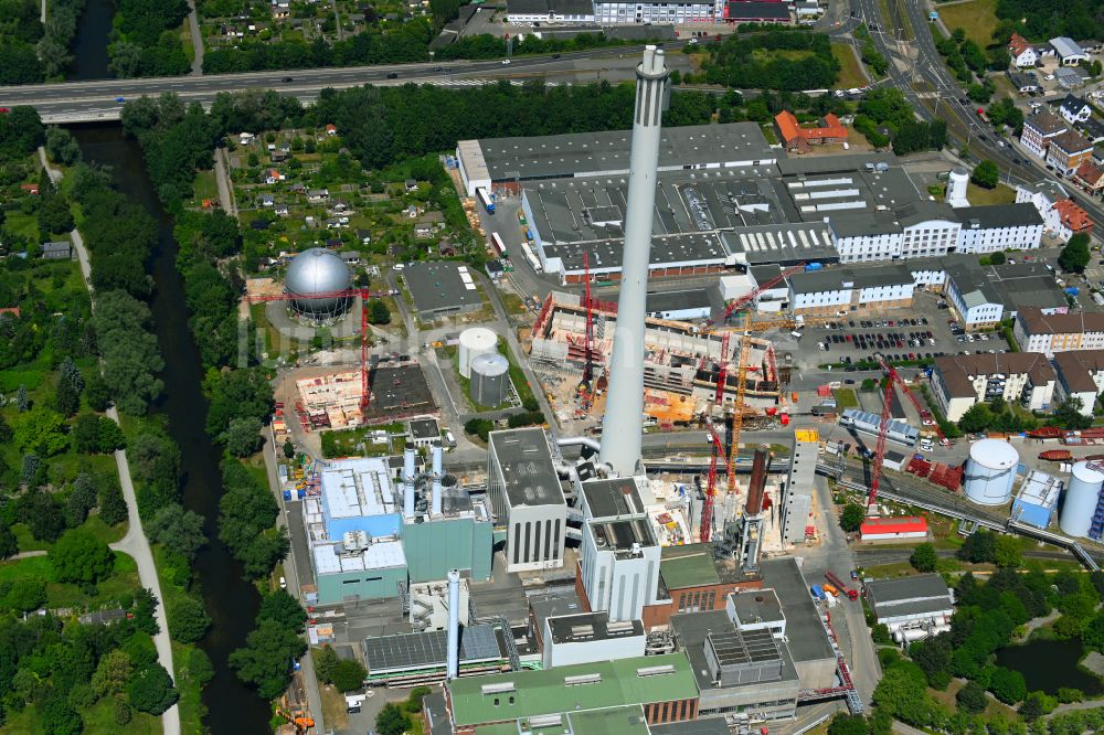 Luftaufnahme Braunschweig - Baustelle GuD Kraftwerk mit Gas- und Dampfturbinenanlagen HKW Mitte in Braunschweig im Bundesland Niedersachsen, Deutschland