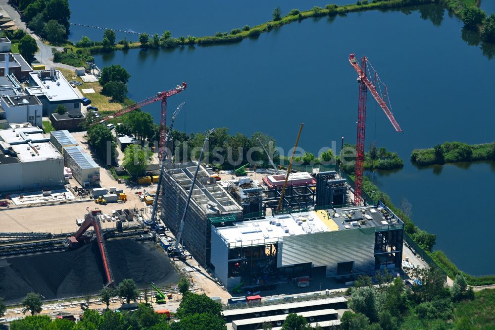Luftbild Wolfsburg - Baustelle GuD Kraftwerk mit Gas- und Dampfturbinenanlagen am Werksgelände der VW Volkswagen AG in Wolfsburg im Bundesland Niedersachsen, Deutschland