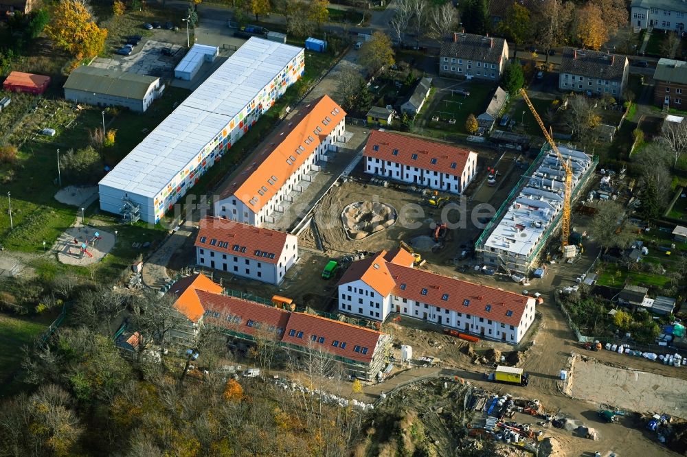 Berlin aus der Vogelperspektive: Baustelle Gutshof Falkenberg im Ortsteil Falkenberg in Berlin, Deutschland