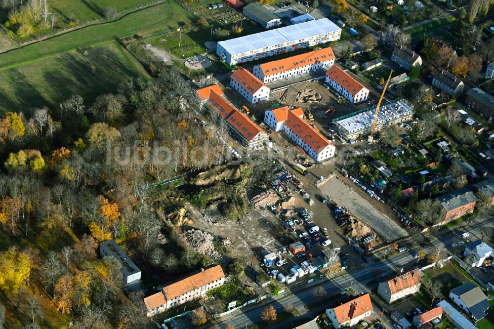 Luftaufnahme Berlin - Baustelle Gutshof Falkenberg im Ortsteil Falkenberg in Berlin, Deutschland