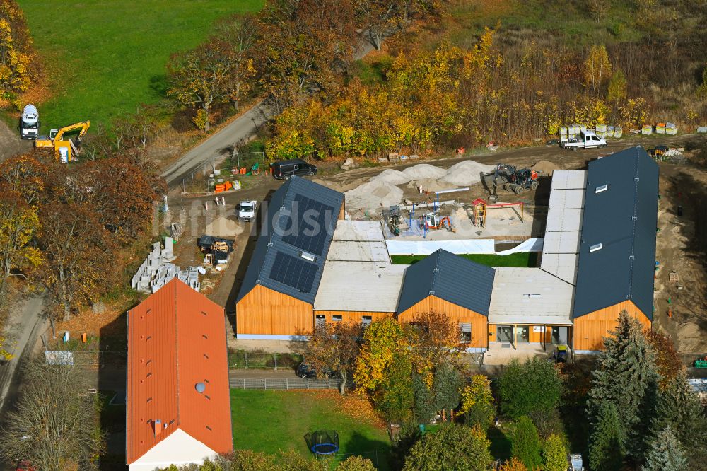 Biesenthal von oben - Baustelle KITA- Kindergarten in Biesenthal im Bundesland Brandenburg, Deutschland