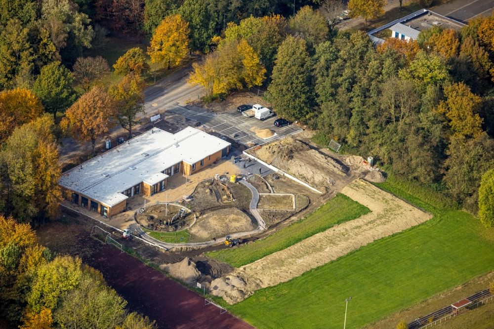 Luftaufnahme Gladbeck - Baustelle KITA- Kindergarten in Gladbeck im Bundesland Nordrhein-Westfalen, Deutschland