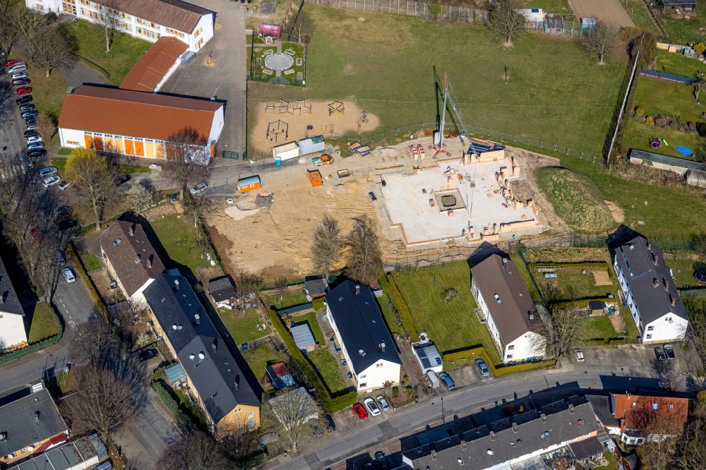 Werl von oben - Baustelle KITA- Kindergarten an der Kastanienallee in Werl im Bundesland Nordrhein-Westfalen, Deutschland