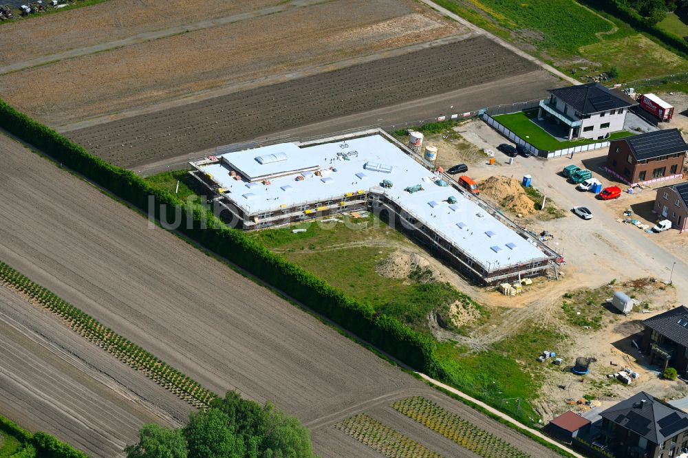 Rellingen aus der Vogelperspektive: Baustelle KITA- Kindergarten in Rellingen im Bundesland Schleswig-Holstein, Deutschland
