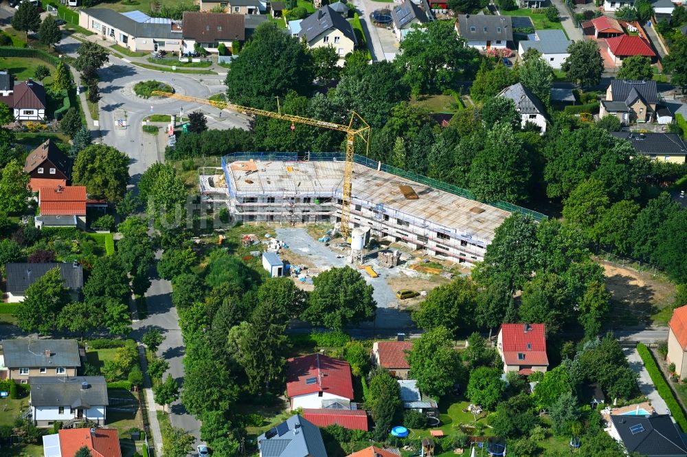 Luftaufnahme Bernau - Baustelle der KITA- Kindergarten Sternekieker in Bernau im Bundesland Brandenburg, Deutschland