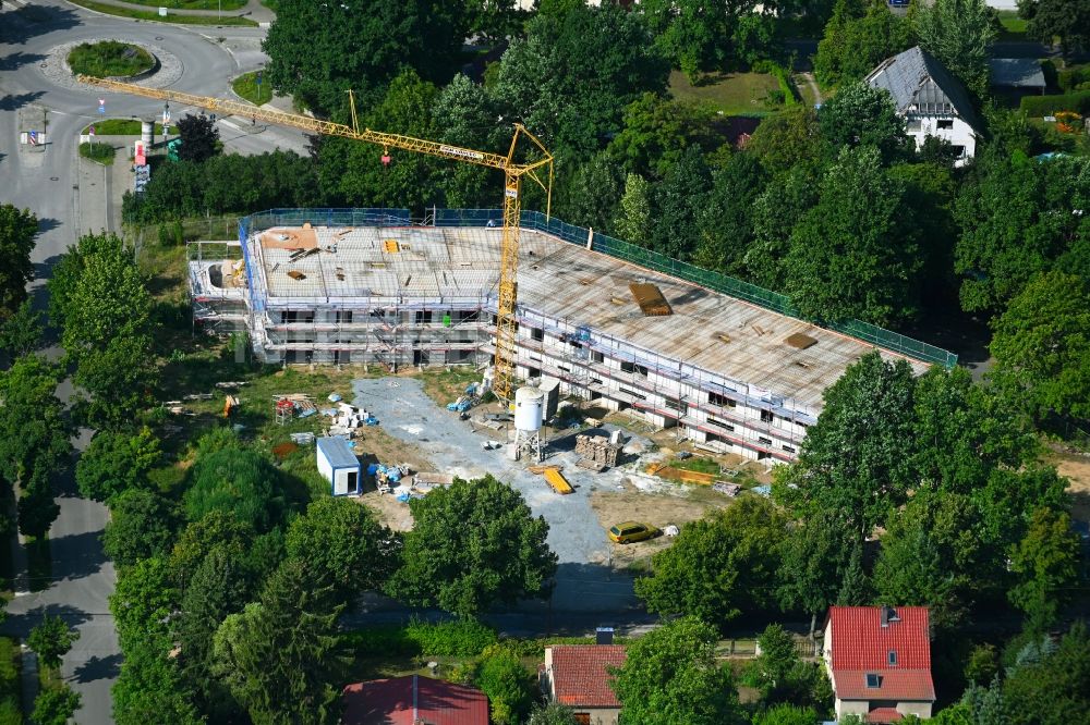 Bernau von oben - Baustelle der KITA- Kindergarten Sternekieker in Bernau im Bundesland Brandenburg, Deutschland