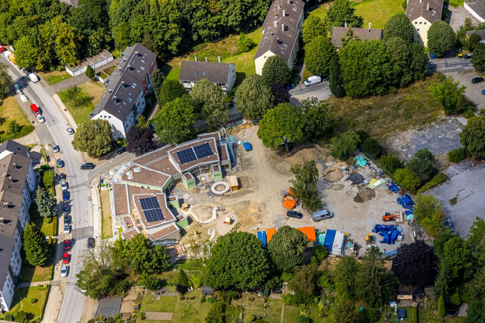 Velbert von oben - Baustelle KITA- Kindergarten in Velbert im Bundesland Nordrhein-Westfalen, Deutschland