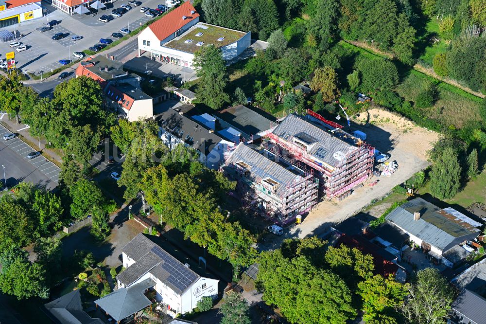Werneuchen aus der Vogelperspektive: Baustelle KITA- Kindergarten in Werneuchen im Bundesland Brandenburg, Deutschland