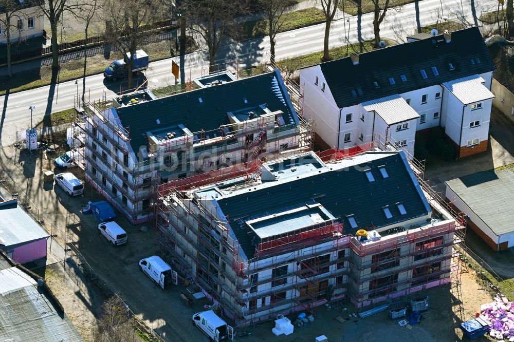 Werneuchen von oben - Baustelle KITA- Kindergarten in Werneuchen im Bundesland Brandenburg, Deutschland