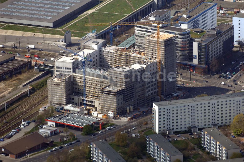 Luftbild Berlin - Baustelle Landsberger Arkaden dem künftigen Hotel Andels Berlin