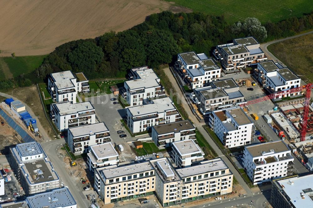 Luftbild Wolfsburg - Baustelle Mehrfamilienhaussiedlung Steimker Gärten - Drei Gärten im Ortsteil Hellwinkel in Wolfsburg im Bundesland Niedersachsen, Deutschland