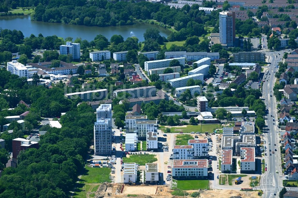 Luftbild Wolfsburg - Baustelle Mehrfamilienhaussiedlung Steimker Gärten - Drei Gärten im Ortsteil Hellwinkel in Wolfsburg im Bundesland Niedersachsen, Deutschland