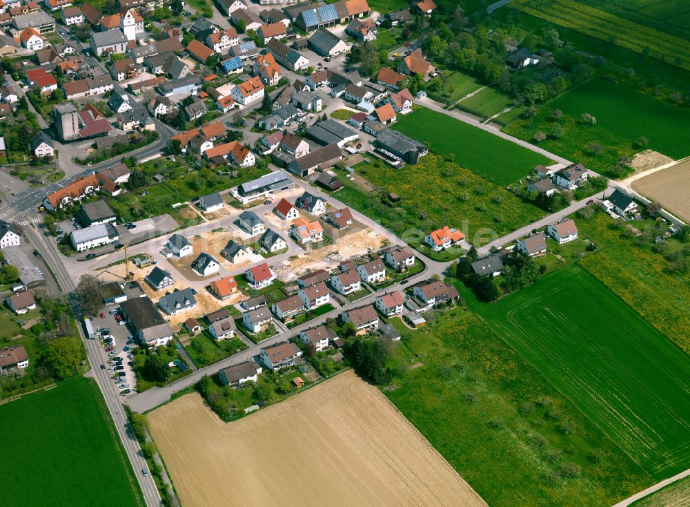 Luftbild Beimerstetten - Baustelle Mischbebauung eines Wohngebiets mit Mehrfamilienhäusern und Einfamilienhäusern in Beimerstetten im Bundesland Baden-Württemberg, Deutschland