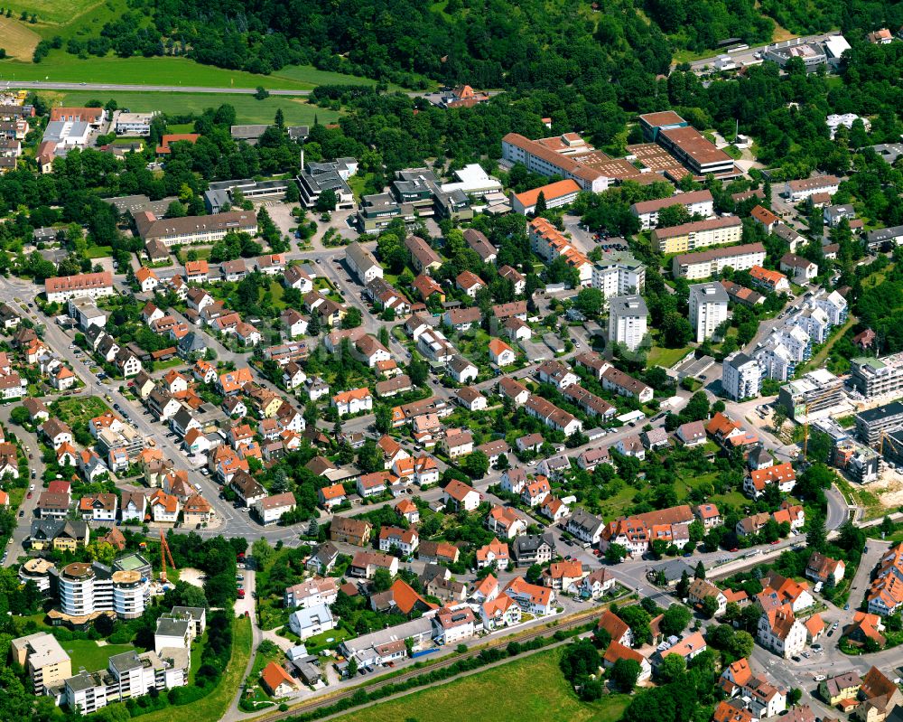 Derendingen von oben - Baustelle Mischbebauung eines Wohngebiets mit Mehrfamilienhäusern und Einfamilienhäusern in Derendingen im Bundesland Baden-Württemberg, Deutschland