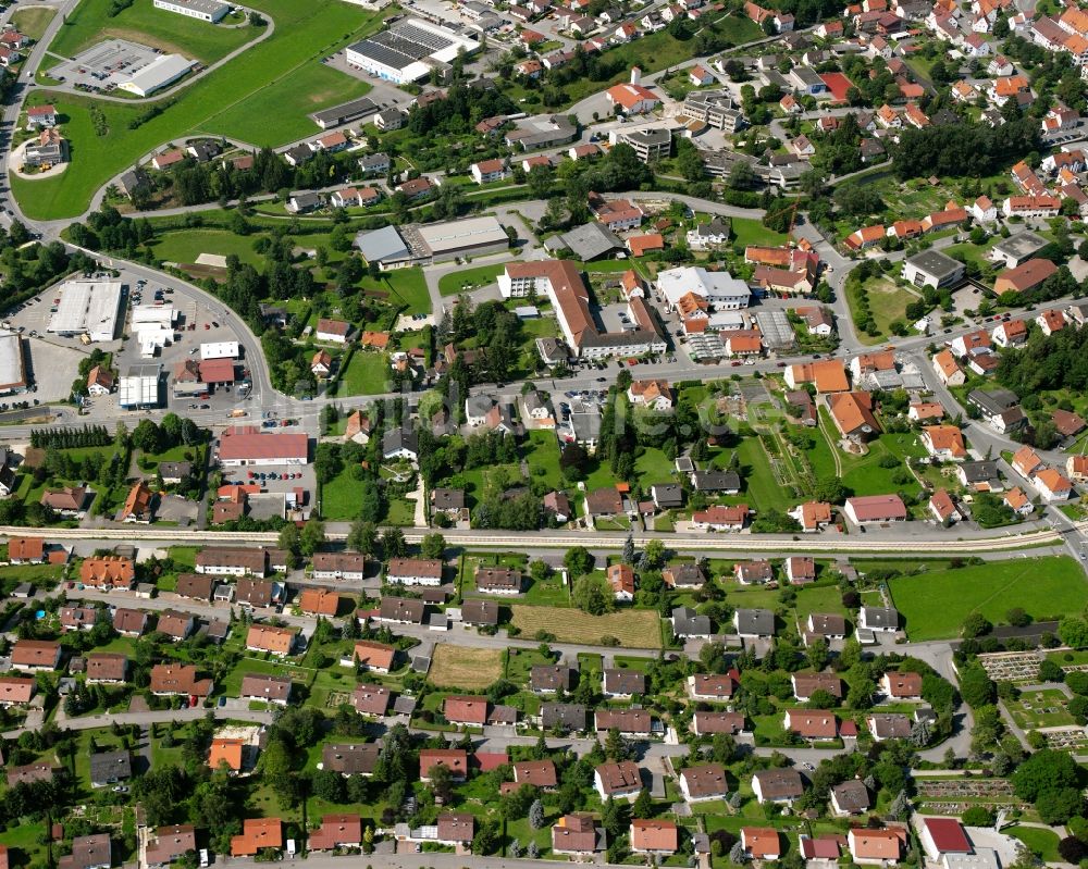 Gammertingen von oben - Baustelle Mischbebauung eines Wohngebiets mit Mehrfamilienhäusern und Einfamilienhäusern in Gammertingen im Bundesland Baden-Württemberg, Deutschland