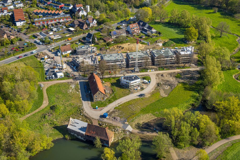 Hamm von oben - Baustelle Mischbebauung eines Wohngebiets mit Mehrfamilienhäusern und Einfamilienhäusern in Hamm im Bundesland Nordrhein-Westfalen, Deutschland