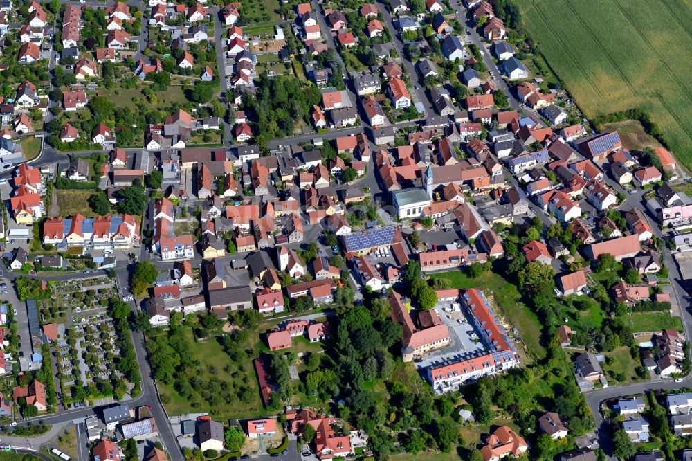 Rottenbauer von oben - Baustelle Mischbebauung eines Wohngebiets mit Mehrfamilienhäusern und Einfamilienhäusern in Rottenbauer im Bundesland Bayern, Deutschland