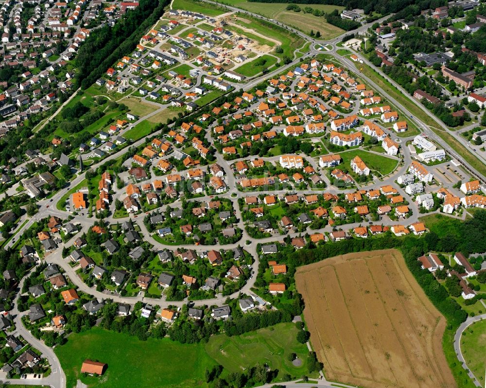 Luftaufnahme Sigmaringen - Baustelle Mischbebauung eines Wohngebiets mit Mehrfamilienhäusern und Einfamilienhäusern in Sigmaringen im Bundesland Baden-Württemberg, Deutschland