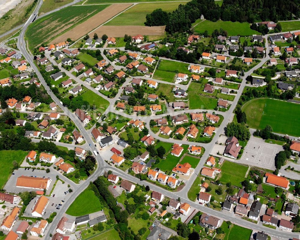 Spöck von oben - Baustelle Mischbebauung eines Wohngebiets mit Mehrfamilienhäusern und Einfamilienhäusern in Spöck im Bundesland Baden-Württemberg, Deutschland