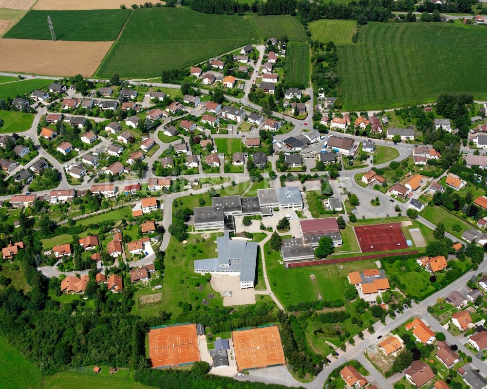 Spöck von oben - Baustelle Mischbebauung eines Wohngebiets mit Mehrfamilienhäusern und Einfamilienhäusern in Spöck im Bundesland Baden-Württemberg, Deutschland
