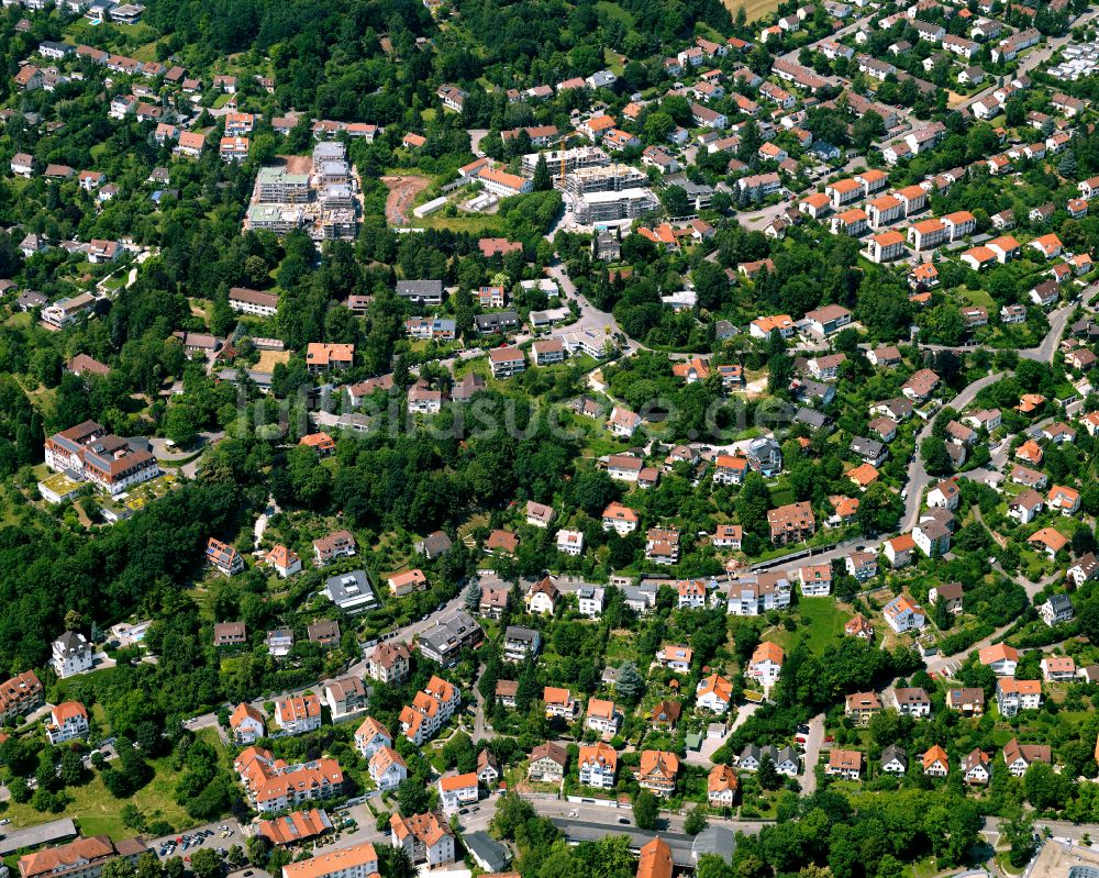 Tübingen von oben - Baustelle Mischbebauung eines Wohngebiets mit Mehrfamilienhäusern und Einfamilienhäusern in Tübingen im Bundesland Baden-Württemberg, Deutschland