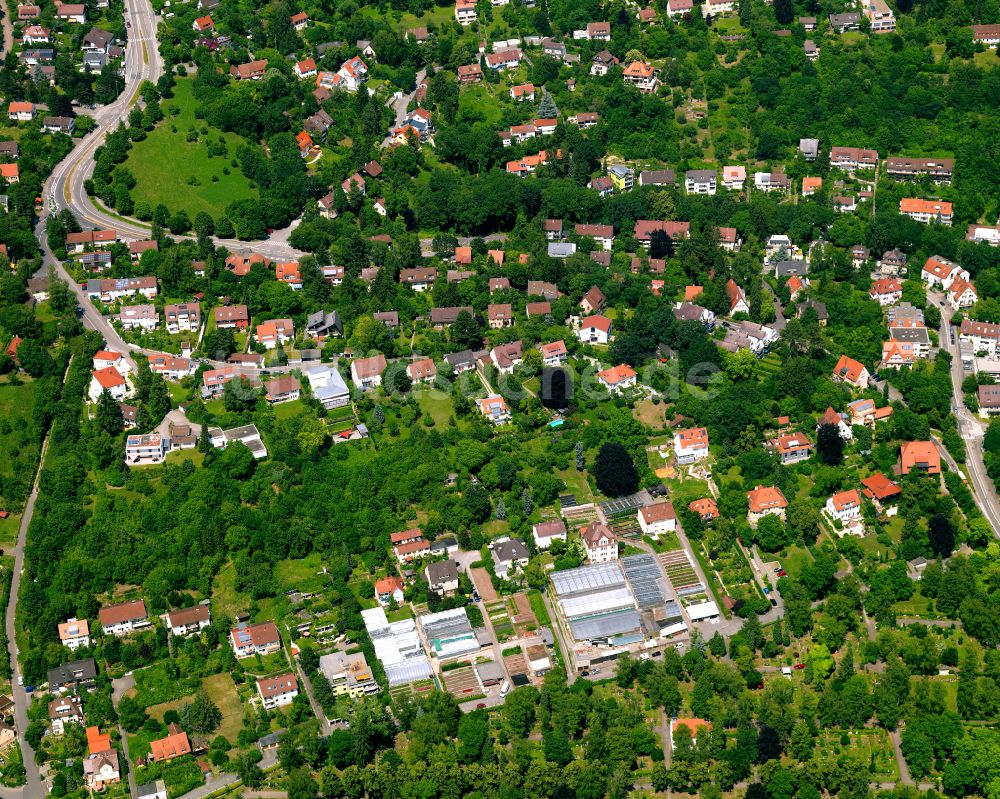 Luftbild Tübingen - Baustelle Mischbebauung eines Wohngebiets mit Mehrfamilienhäusern und Einfamilienhäusern in Tübingen im Bundesland Baden-Württemberg, Deutschland