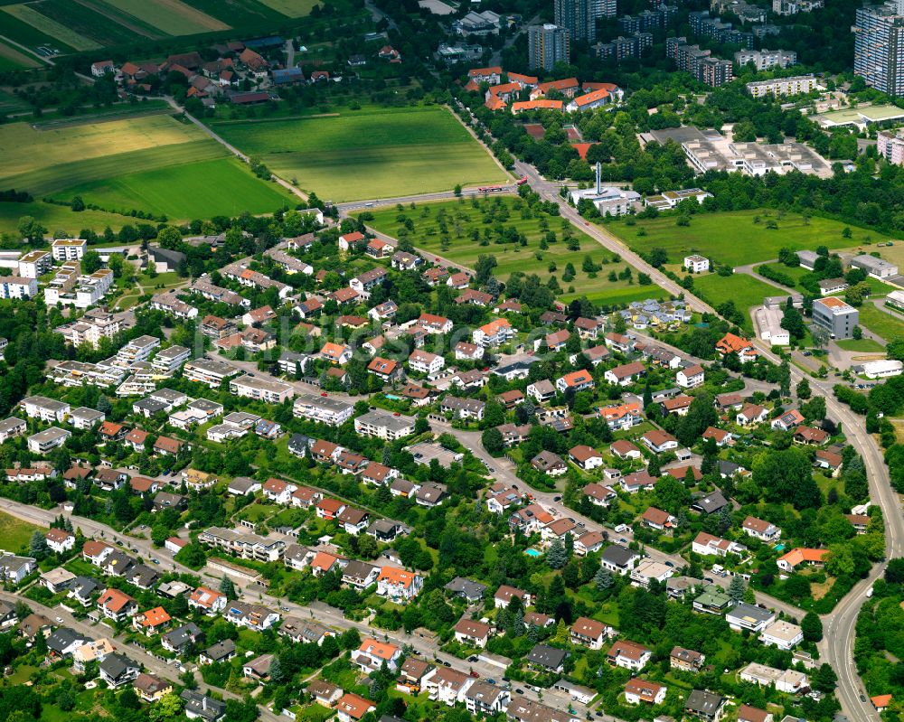 Luftbild Tübingen - Baustelle Mischbebauung eines Wohngebiets mit Mehrfamilienhäusern und Einfamilienhäusern in Tübingen im Bundesland Baden-Württemberg, Deutschland