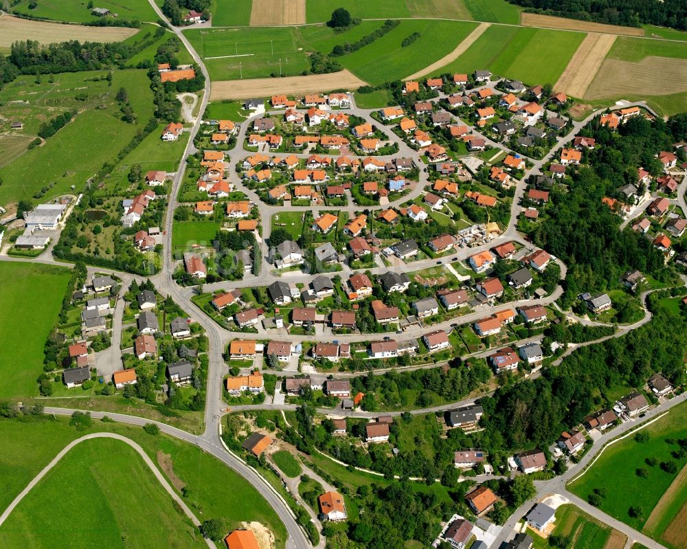 Veringenstadt von oben - Baustelle Mischbebauung eines Wohngebiets mit Mehrfamilienhäusern und Einfamilienhäusern in Veringenstadt im Bundesland Baden-Württemberg, Deutschland