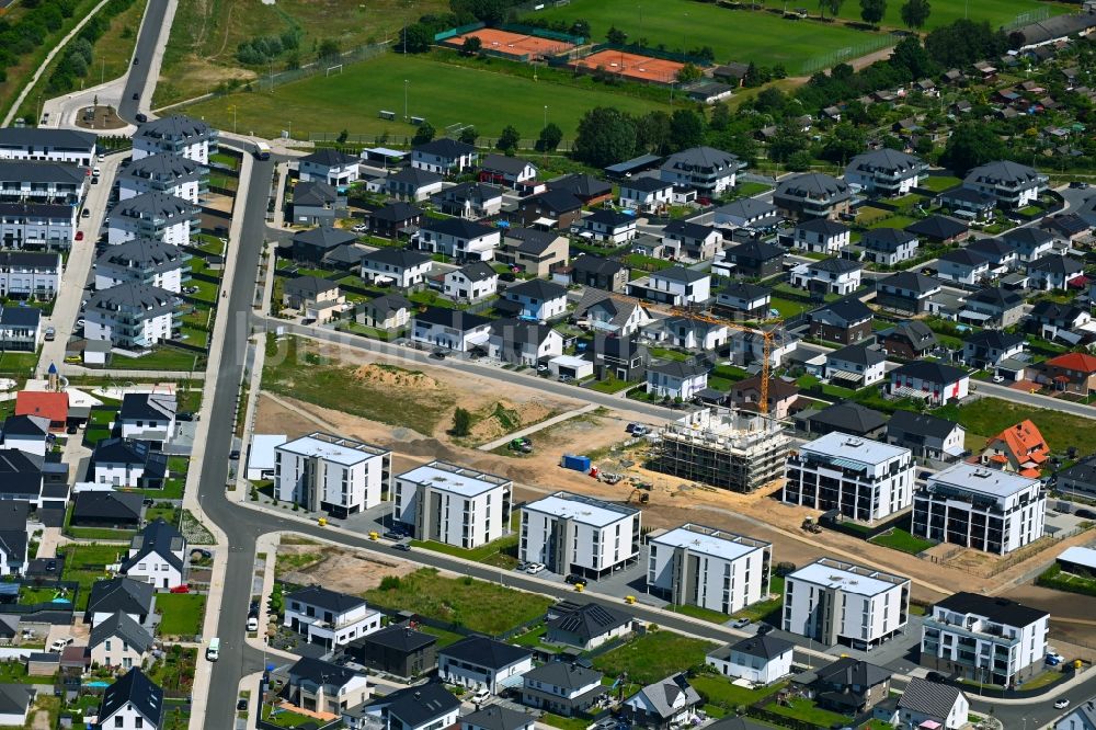 Wolfsburg von oben - Baustelle Mischbebauung eines Wohngebiets mit Mehrfamilienhäusern und Einfamilienhäusern Zur Wildzähnecke in Wolfsburg im Bundesland Niedersachsen, Deutschland